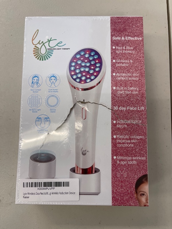 Photo 1 of Lyte Wireless Duo LED Light Therapy Red & Blue Light Therapy Wand for Face Includes Hyaluronic Serum w/Automatic Sensor Wrinkle Reduction Facial Handheld Tool