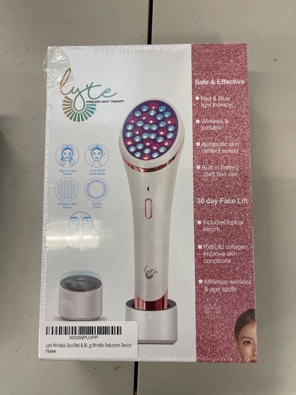Photo 1 of Lyte Wireless Duo LED Light Therapy Red & Blue Light Therapy Wand for Face Includes Hyaluronic Serum w/Automatic Sensor Wrinkle Reduction Facial Handheld Tool