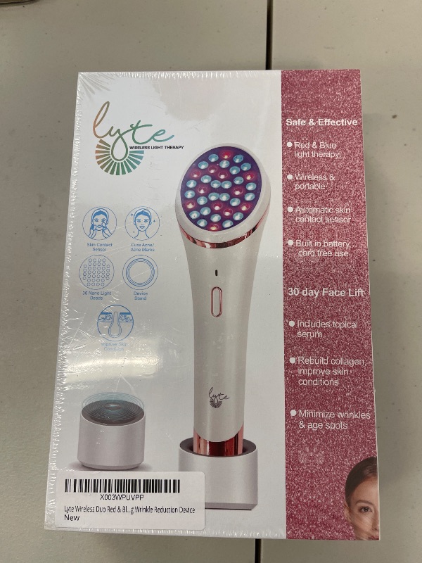 Photo 1 of Lyte Wireless Duo LED Light Therapy Red & Blue Light Therapy Wand for Face Includes Hyaluronic Serum w/Automatic Sensor Wrinkle Reduction Facial Handheld Tool