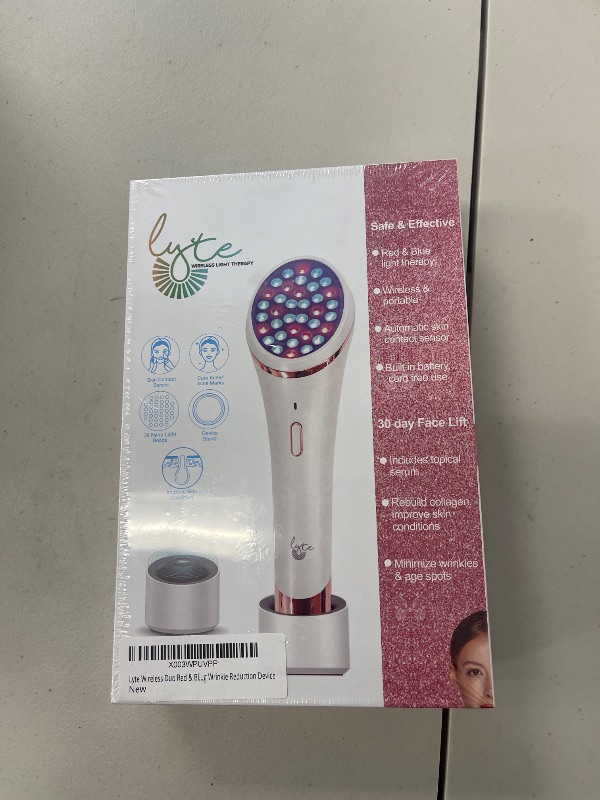 Photo 1 of Lyte Wireless Duo LED Light Therapy Red & Blue Light Therapy Wand for Face Includes Hyaluronic Serum w/Automatic Sensor Wrinkle Reduction Facial Handheld Tool