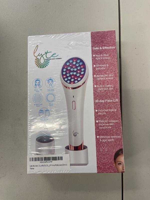 Photo 1 of Lyte Wireless Duo LED Light Therapy Red & Blue Light Therapy Wand for Face Includes Hyaluronic Serum w/Automatic Sensor Wrinkle Reduction Facial Handheld Tool