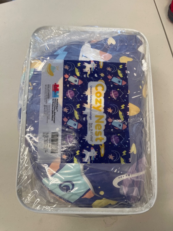 Photo 1 of Baby Lounger for Newborn Cover 100% Cotton - Adjustable Cotton Soft Baby Floor Seat for Travel, Newborn Essentials (Unicorn)