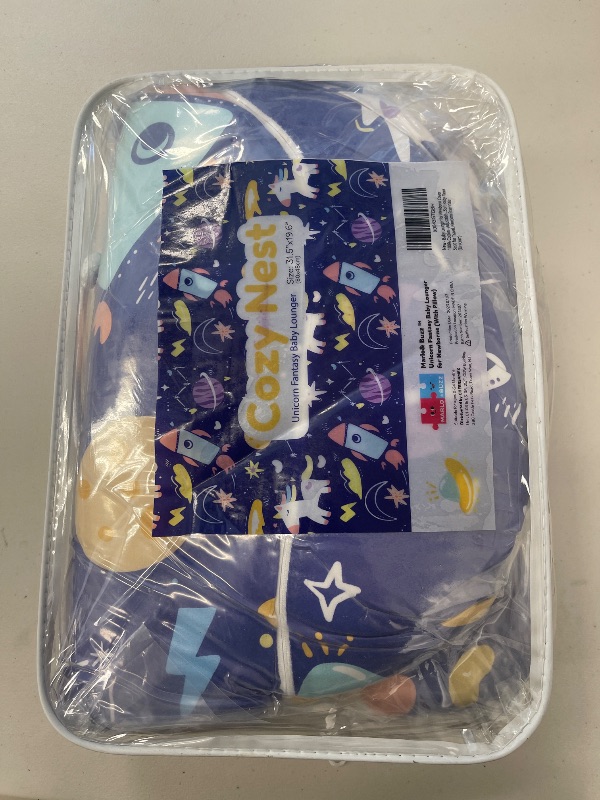 Photo 1 of Baby Lounger for Newborn Cover 100% Cotton - Adjustable Cotton Soft Baby Floor Seat for Travel, Newborn Essentials (Unicorn)