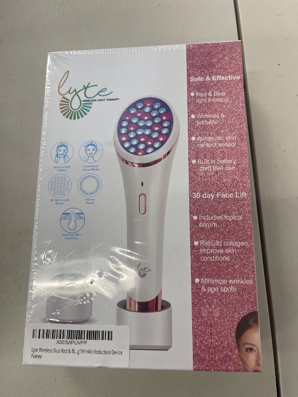 Photo 1 of Lyte Wireless Duo LED Light Therapy Red & Blue Light Therapy Wand for Face Includes Hyaluronic Serum w/Automatic Sensor Wrinkle Reduction Facial Handheld Tool
