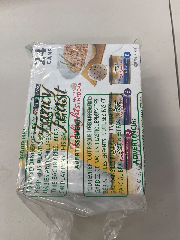 Photo 1 of Purina Fancy Feast Delights with Cheddar Grilled Chicken, Turkey or Whitefish and Cheddar Cheese Feast in Gravy Wet Cat Food Variety Pack - (Pack of 24) 3 oz. Cans