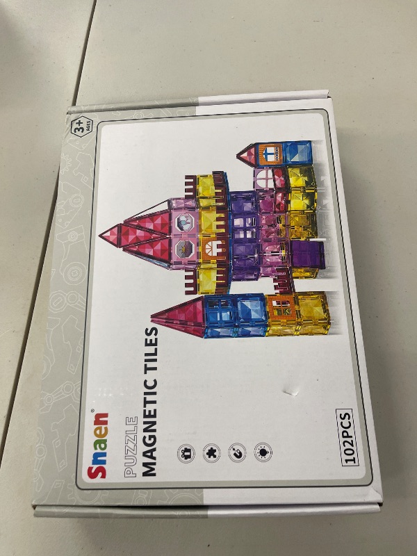 Photo 1 of SNAEN Magnet Building Tiles for Kids Ages 3-5 4-8, 102 Pieces Educational Magnet Toys for 3 4 5 6 7 8 Years Old Boys, 3D Building Blocks, Creative Play for Ages 5-7, Toddler Toy Gifts
