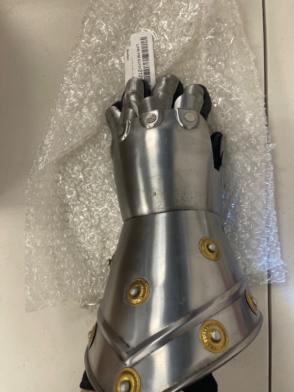 Photo 1 of Deco 79 Metal Hands Decorative Armor Gloves Replica Medieval Home Decor Statue, Accent Figurine 14"W, 7"H, Silver
