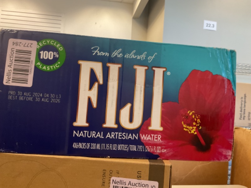 Photo 1 of FIJI Natural Artesian Bottled Water 330mL / 11.15 Fl Ounce (Pack of 24) - 100% Natural Electrolytes - NEW