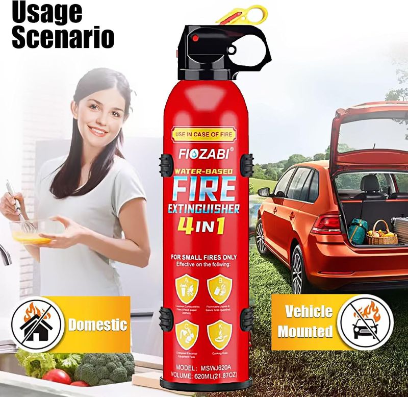 Photo 1 of Portable Fire Extinguisher Spray With Bracket Can Prevent Re-Ignition,Best Suitable for The House/Car/Truck/Boat/Kitchen/Home Water-Based Fire Extinguishers Fire Type A/B/C/K 620ml