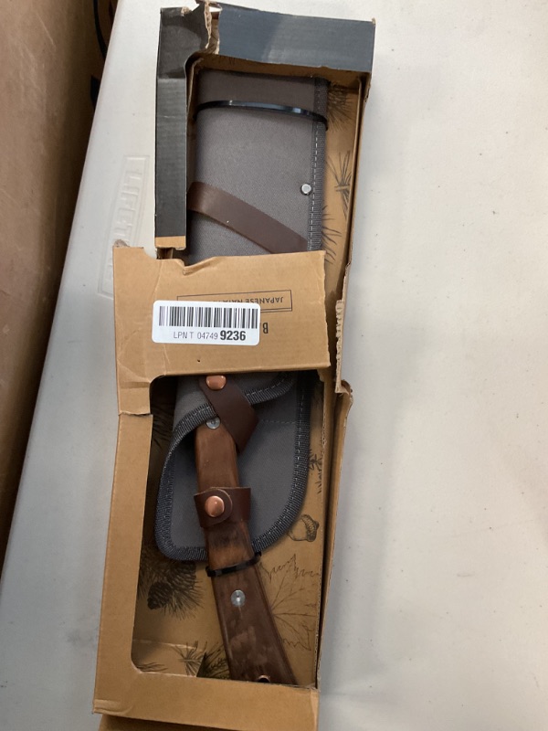 Photo 1 of Barebones Japanese NATA Hatchet - 7-Inch Stainless Steel Machete – Durable Full Tang Design with Walnut Handle and Canvas Sheath – Perfect for Medium to Heavy-Duty Chopping, Splitting and Cutting