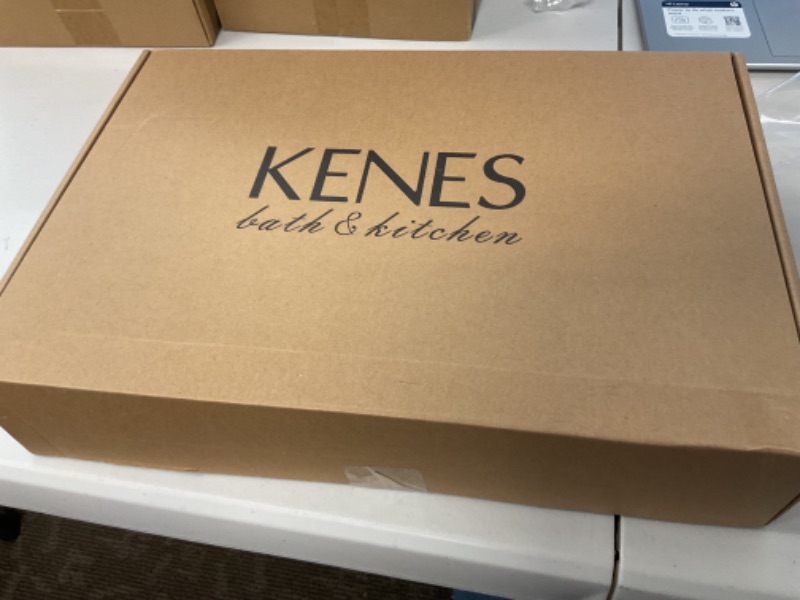 Photo 1 of KENES Brushed Gold Two Handle 8 Inch Widespread Bathroom Sink Faucet, Gold High Arc Lavatory Vanity Sink Faucet 3 Hole with Pop Up Drain & Supply Lines LJ-9018-4
