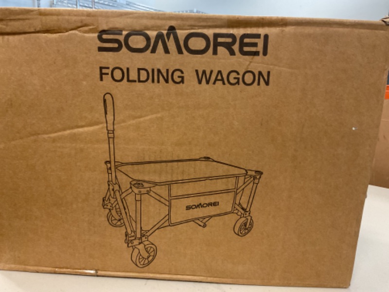 Photo 1 of Collapsible Foldable Wagon Beach Cart - Large Capacity and Heavy Duty Folding Wagon Portable for Sports, Shopping, Camping