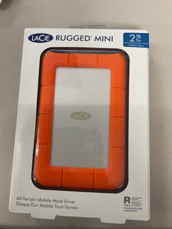 Photo 1 of LaCie Rugged Mini 2TB External Hard Drive Portable HDD - USB 3.0/ 2.0 Compatible