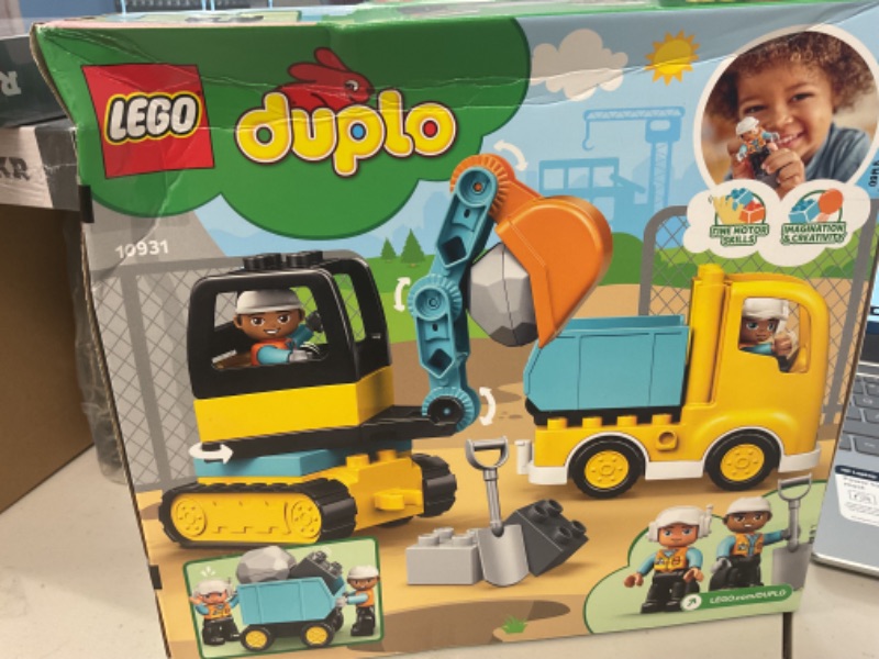 Photo 1 of LEGO DUPLO Town Truck & Tracked Excavator Construction Vehicle 10931 Toy for Toddlers 2-4 Years Old Girls & Boys, Fine Motor Skills Development and Learning Toy