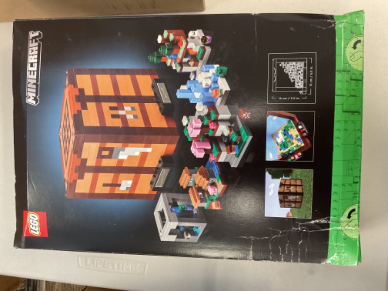 Photo 1 of LEGO Minecraft The Crafting Table, Collectible Video Game Building Set with Minecraft Figures, Mobs and Biomes, 15 Year Anniversary Model, Build and Display Minecraft Gift for Adults, 21265