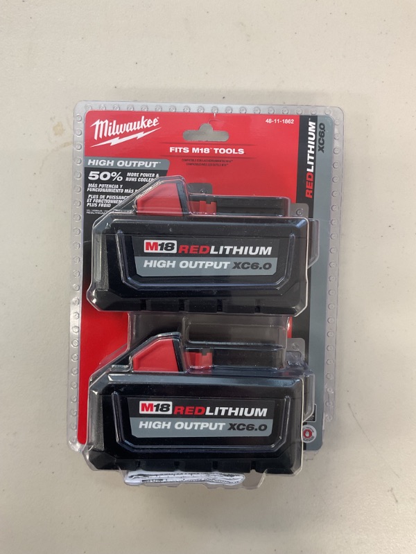 Photo 1 of Milwaukee M18 REDLITHIUM HIGH Output XC 6.0Ah Battery Pack (2pk)