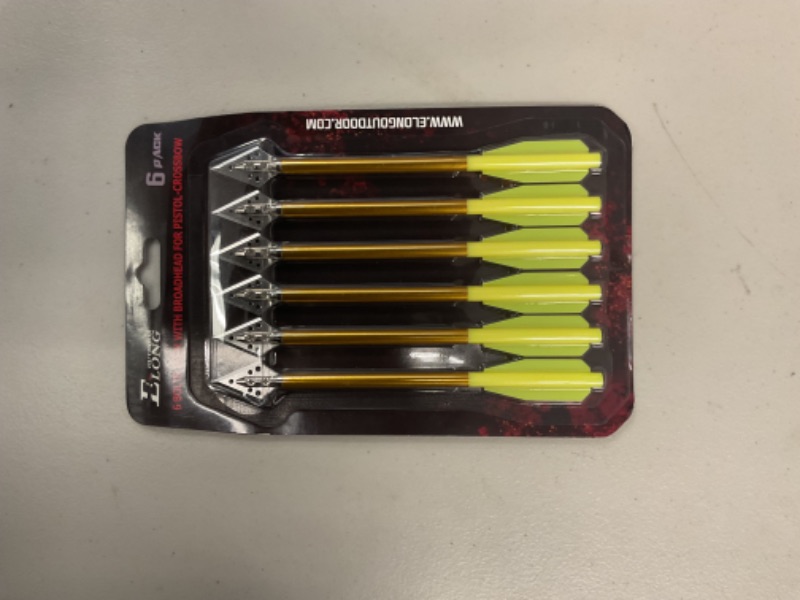 Photo 1 of Aluminium Crossbow Bolts Arrows 6.5" Steel Broadhead Tips Hunting Arrows for 50-80lbs Mini Crossbow Archery Pistol - Fishing Hunting Target Practice (Pack of 6)