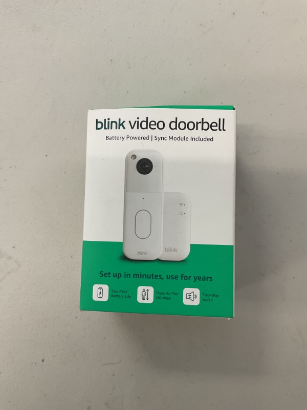 Photo 1 of All-new Blink Video Doorbell – Head-to-toe HD view, two-year battery life, and simple setup. Sync Module Core included – System (White)