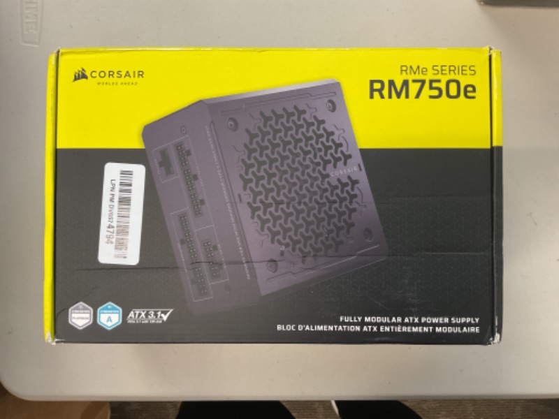 Photo 1 of CORSAIR RM750e (2025) Fully Modular Low-Noise ATX Power Supply with 12V-2x6 Cable – ATX 3.1 & PCIe 5.1 Compliant, Cybenetics Gold Efficiency, 105°C-Rated Capacitors, Modern Standby Mode – Black
