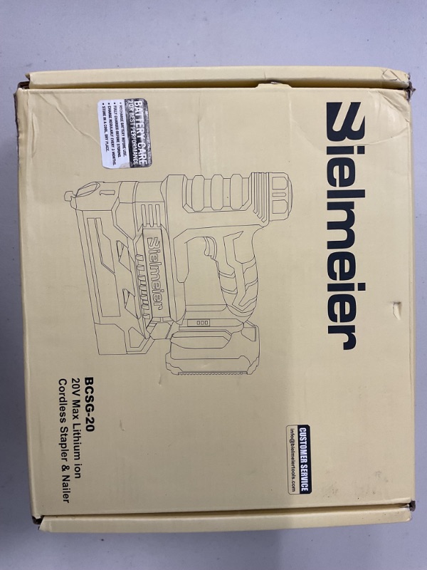 Photo 1 of Bielmeier Electric Staple Gun, 2 in 1 Lithium-ion Electric Stapler, 4V Cordless Brad Nailer Kit with Staples Nails, USB Charger, Power Tacker for Upholstery, Material Repair, Carpentry, DIY