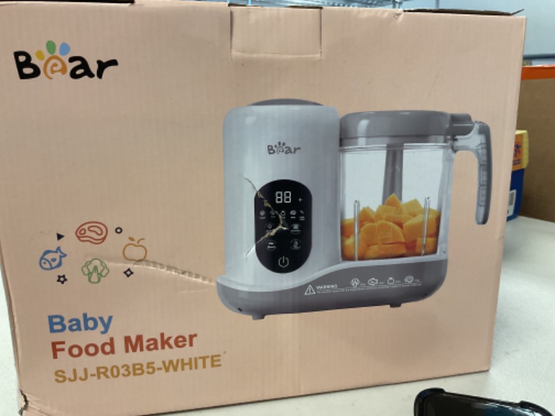 Photo 1 of BEAR 2024 Baby Food Maker | One Step Baby Food Processor Steamer Puree Blender | Auto Cooking & Grinding | Baby Food Puree Maker with Self Cleans | Touch Screen Control, White