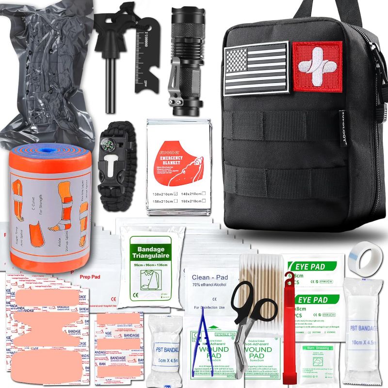 Photo 1 of First Aid Kits with Tourniquet 36" Splint Bandage, Survival Gear and Equipment Multi-Purpose Emergency Bag Tool Kits, Survival First aid Kits Emergency kit for Outdoor Camping Hunting Car