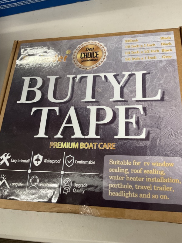 Photo 1 of Hokimder Black Butyl Sealant Tape 4 Rolls, 3/8 Inch x 60ft Rubber Sealant Tape, Butyl Rope Pefect for Automotive (Car, RV, Marine) Headlamps, Taillights Car Part, Windshields, Windows and Doors