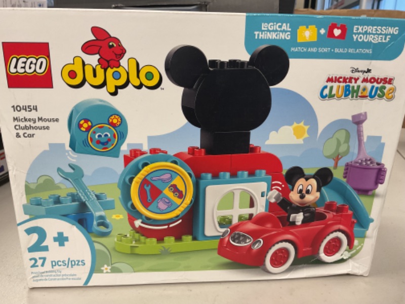 Photo 1 of LEGO DUPLO Disney Mickey Mouse Clubhouse & Car Building Kit - Color Sorting Sensory Toy with Spinning Wheel - Toy for Toddlers, Girls, and Boys, Ages 2+ - Birthday Gift for Preschoolers - 10454