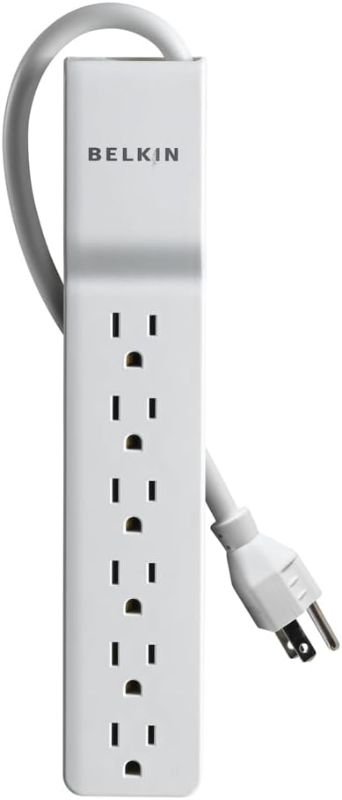 Photo 1 of Belkin 6-Outlet Surge Protector Power Strip, UL-listed w/ 6 AC Outlets & 10ft/3M Cord, Overload and Overvoltage Protection for Personal Electronics, Small Appliances, & More - 720 Joules of Protection pack of 6