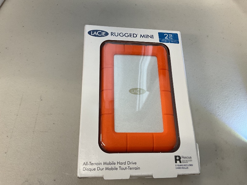 Photo 1 of LaCie Rugged Mini 2TB External Hard Drive Portable HDD - USB 3.0/ 2.0 Compatible