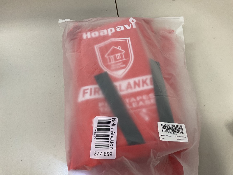 Photo 1 of Hoapavi 4 Pack Emergency Fire Blanket for Home, Kitchen, Car and Warehouse. 40" x 40" Fire Safety Blanket Extinguisher, Fiberglass Flame-Resistant