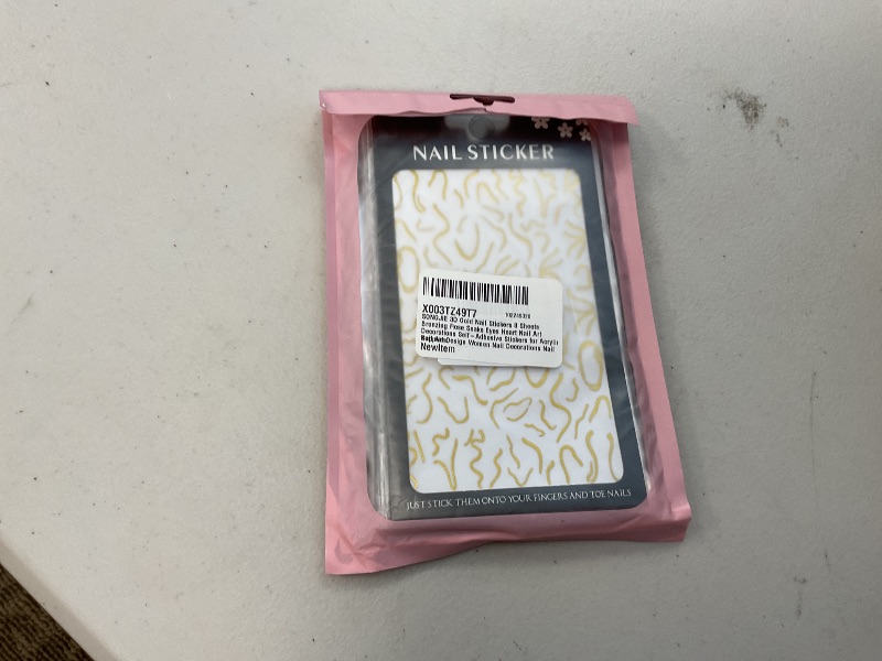 Photo 1 of 8 Sheets Gold Snake Nail Stickers 3D Bronzing Rose Eyes Heart Art Decorations Self-Adhesive for Acrylic Decals Women Accessories Supplies