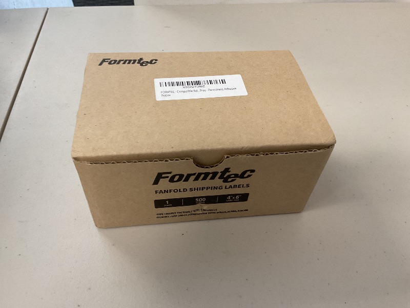 Photo 1 of FORMTEC 4x6 Direct Thermal Shipping Label - Compatible for Rollo - 500 Fanfold Labels - Commercial Grade