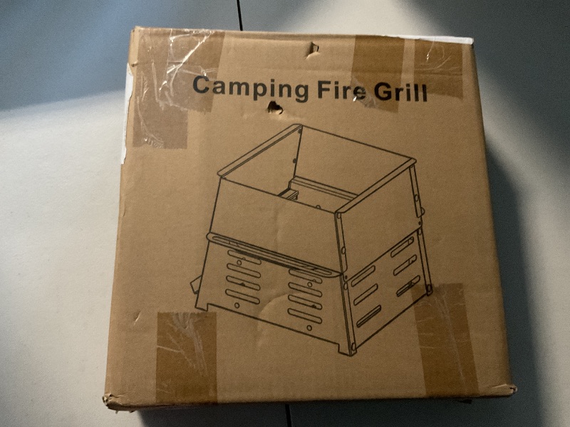 Photo 1 of Portable Fire Pit, Camping Campfire Grill,14inch Detachable Firepits for Outdoor, Heavy Duty fire Barbeque Grill with Kitchen Tongs for Traveling, Camping, Picnicking, Cooking ?