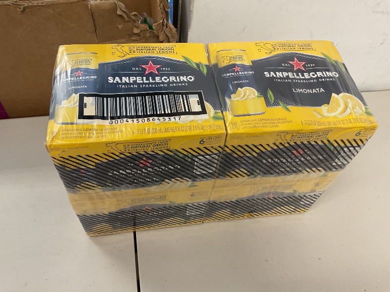 Photo 1 of Sanpellegrino Italian Sparkling Drink, Lemon, 11.15 Fluid Ounce, Cans (Pack of 6)