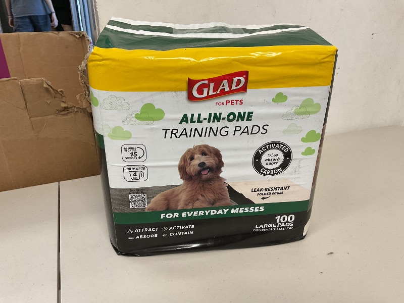 Photo 1 of Glad for Pets Black Charcoal Puppy Pads, 23"x23" Disposable Pee Pad That Absorbs & Neutralizes Urine Instantly, Activated Carbon Training Pads For Dogs, Potty Training Supplies - 100 Count