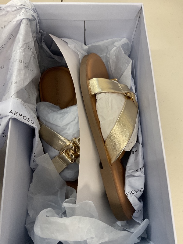 Photo 1 of Aerosoles Women's Gaia Slide Sandal, Soft Gold, 8.5