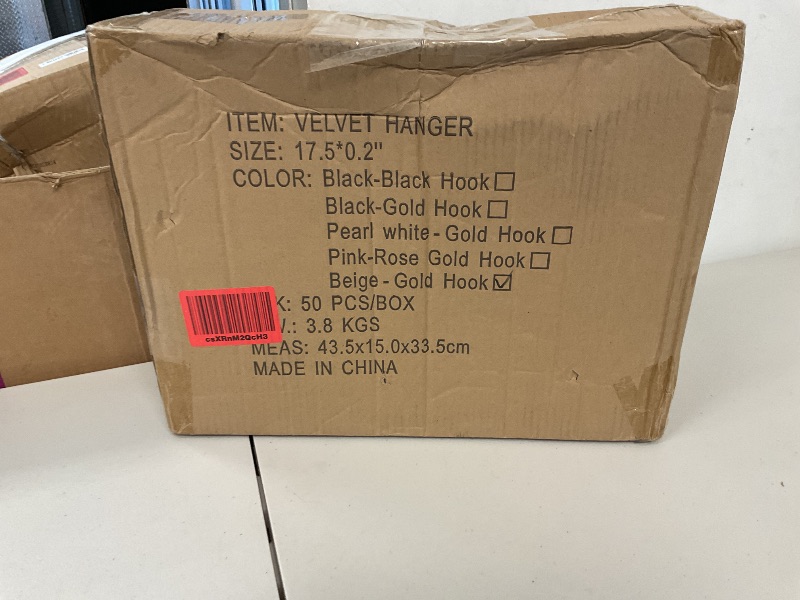 Photo 1 of Korpai 50 Pack Beige Velvet Hangers,Coat Hanger Non Slip,Heavy-Duty,Space Saving,Slim Clothes Hangers for Pants,Outfit,Skirts,Suits,Coats,Dresses ect.Felt Hangers with Gold 360°Swivel Hook