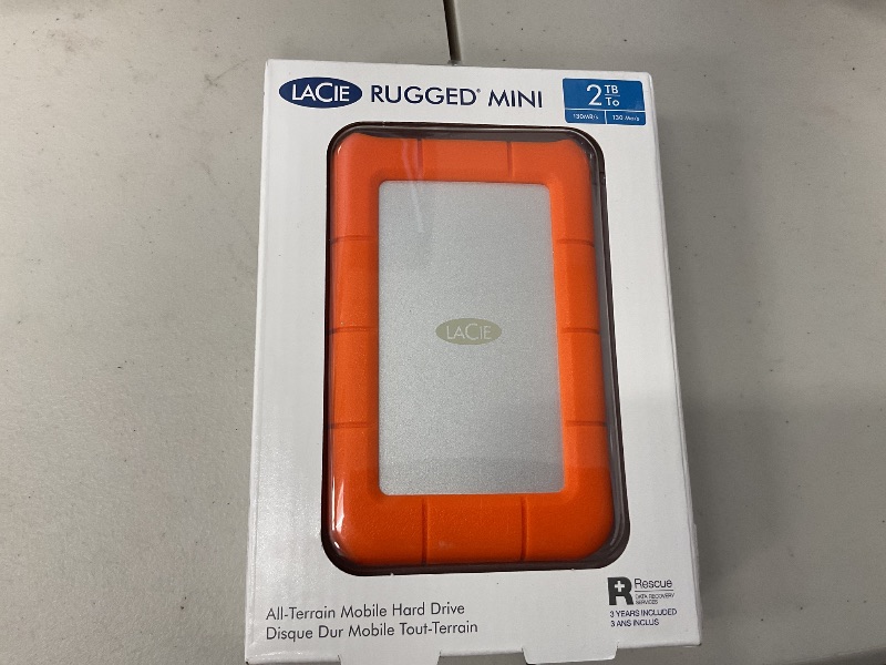 Photo 1 of LaCie Rugged Mini 2TB External Hard Drive Portable HDD - USB 3.0/ 2.0 Compatible