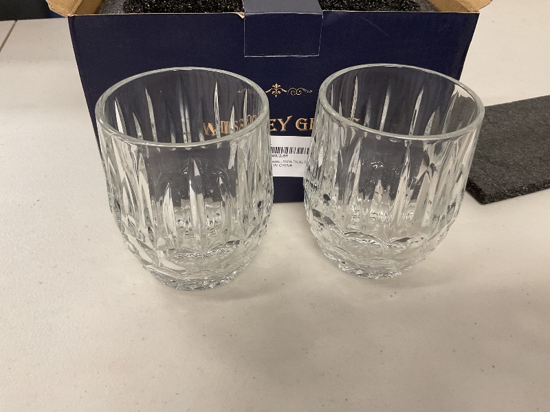 Photo 1 of Mipukbay Whiskey Glasses Set of 2, Thick Bottom Cocktail Glass with Luxury Box, Crystal Rock Glasses for Bourbon, Cognac, Vodka, Tequila, Scotch