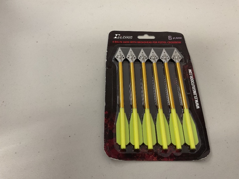 Photo 1 of Aluminium Crossbow Bolts Arrows 6.5" Steel Broadhead Tips Hunting Arrows for 50-80lbs Mini Crossbow Archery Pistol - Fishing Hunting Target Practice (Pack of 6)