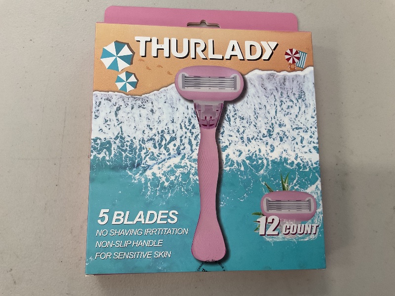 Photo 1 of Thurlady 5 blade razor for sensitive skin with 12 replaceable heads