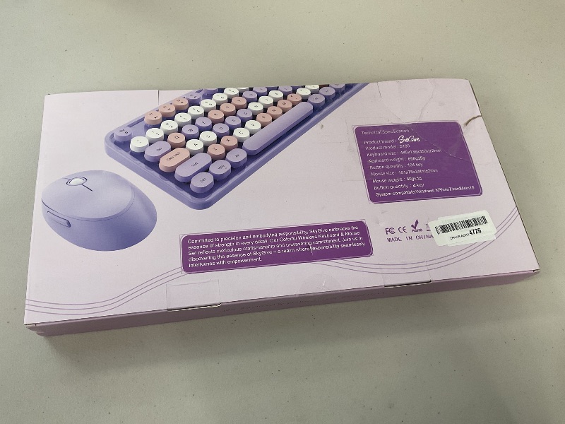 Photo 1 of SkyGive Wireless Keyboard and Mouse Combo, Ergonomic Full Size Typewriter Retro Round Keycaps Keyboard, Compatible with Windows, PC, Perfer for Home and Office Keyboards (Purple
