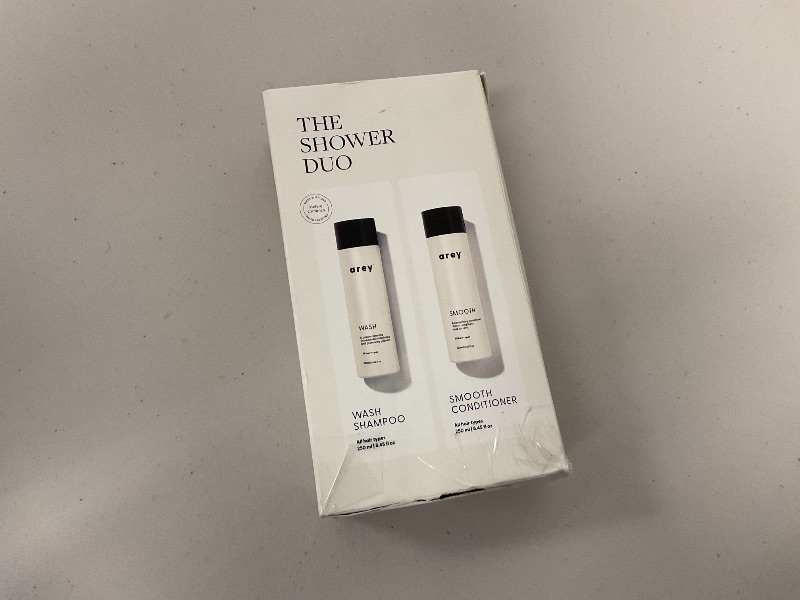 Photo 1 of Arey Shower Duo | Wash Shampoo and Smooth Conditioner | Delay + Reduce the Signs of Aging Grey Hair | Retain Moisture, Promote Smoothness | Vegan, Gluten-Free & Cruelty Free (2 Pack, 8.45 Fl Oz each)