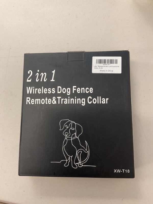 Photo 1 of Jbiwtanw Wireless Fence System for 2 Dogs,Black and White Electric Fence Training Collar for Medium or Large Dogs,Waterproof Wireless Pet Fence,Ideal for Yard, Camping and Outdoor Activities