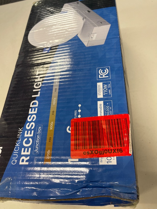 Photo 1 of Ensenior 6 Pack 6 Inch LED Recessed Ceiling Light with Central Junction Box Kit, Dimmable, 2700K-5000K 5CCT, 1050LM, 12W 120V, Ultra-Thin Canless Wafer Downlight - ETL & FCC & IC & Damp Rated