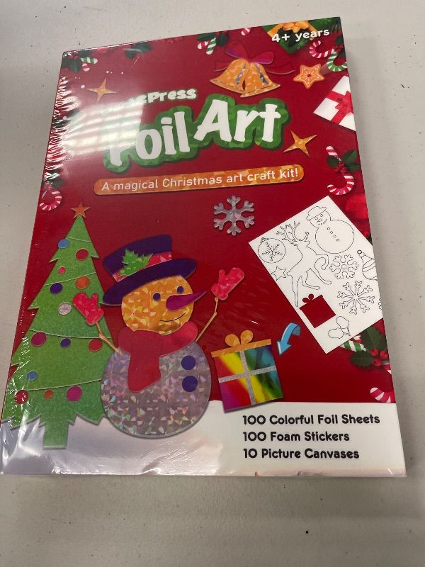 Photo 1 of Vloso Christmas Fun Foil Art Kit for Kids,No Mess Art Creative Activity Travel Art and Crafts for Kids,Christmas Gifts Crafts for Girls&Boys Ages 4, 5, 6, 7, 8, 9(Christmas)