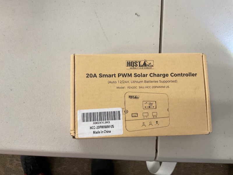 Photo 1 of HQST PWM Solar Charge Controller,20A Flush Mount Solar Panel Battery Intelligent Regulator Auto 12/24V LCD Display with USB Port,17 Load Controller Modes for AGM, Gel, Flooded,Lithium Batteries