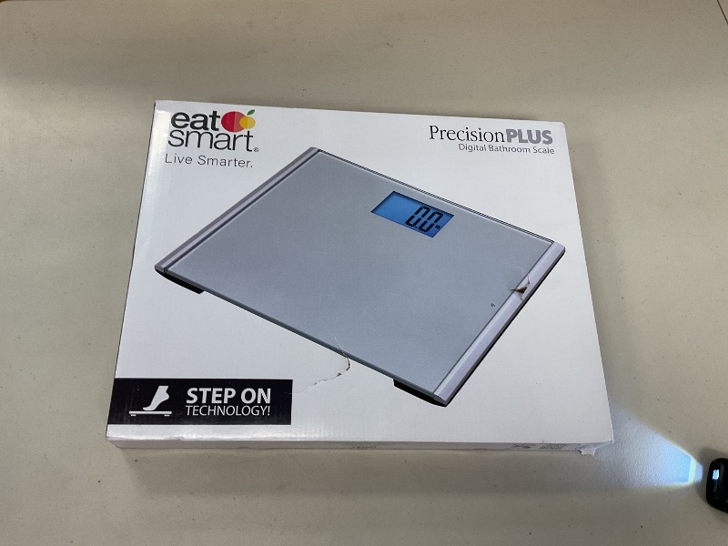Photo 1 of Eat Smart Precision Plus Digital Bathroom Scale with Ultra-Wide Platform, 440 lb Capacity, Bath Scale for Body Weight, Grey