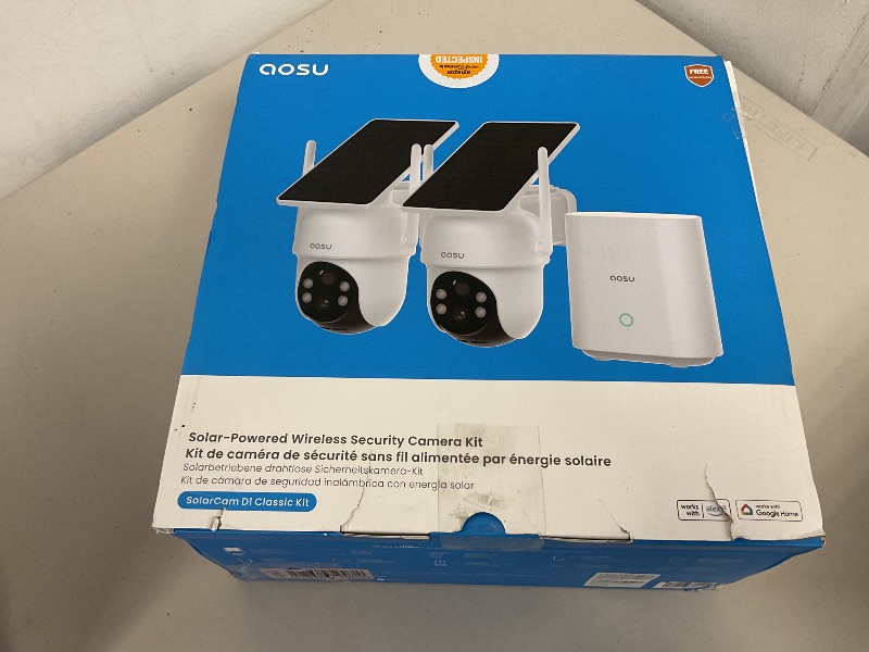 Photo 1 of AOSU Security Cameras Outdoor Wireless, 2 Cam-Kit, No Subscription, Solar-Powered, Home Security Cameras System with 360° Pan & Tilt, Auto Tracking, 2K Color Night Vision, Easy Setup, 5G & 2.4G WiFi